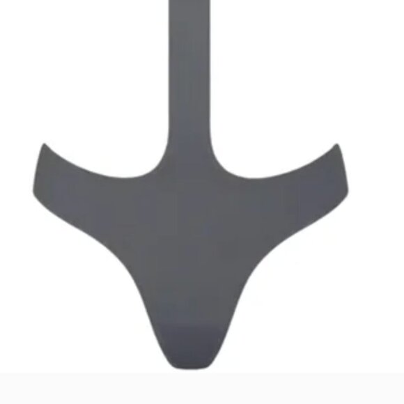 NWT SKIMS RECYCLED SWIM CUT OUT HALTER MONOKINI GUNMETAL GREY SIZE SMALL - Picture 3 of 6